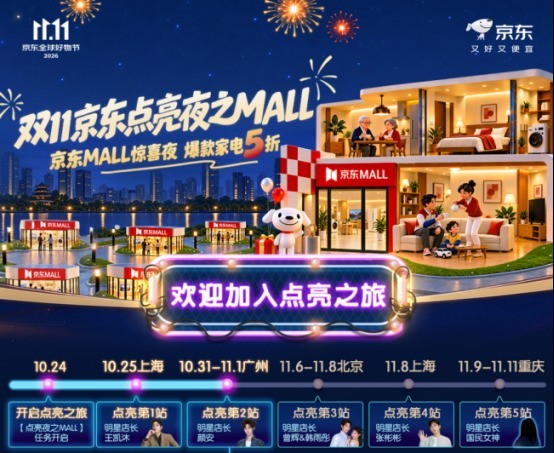 京东11.11推出“点亮夜之MALL”活动 全国门店探索全渠道家电营销新模式